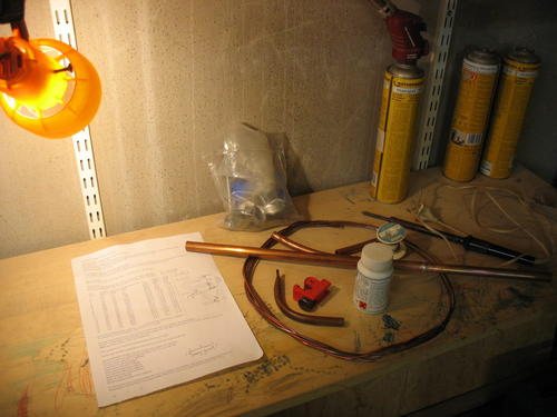 Things ready for antena construction